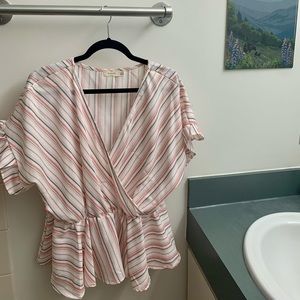 Short sleeve summer peplum blouse